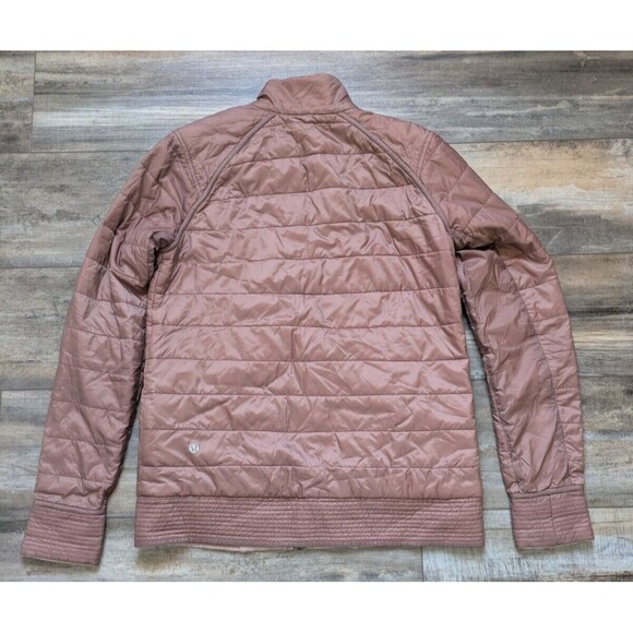 Lululemon The Bomb Bomber Jacket Bark Berry/Heathered Bark Berry Women's 6 Rever - Picture 4 of 8